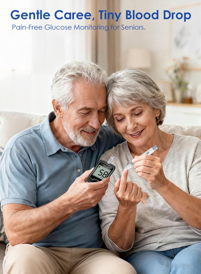 ULHYC Blood Glucose Meter, Fully Automatic Blood Glucose Monitor with LCD Display, Includes 50 Test Strips and Lancets - Image 3